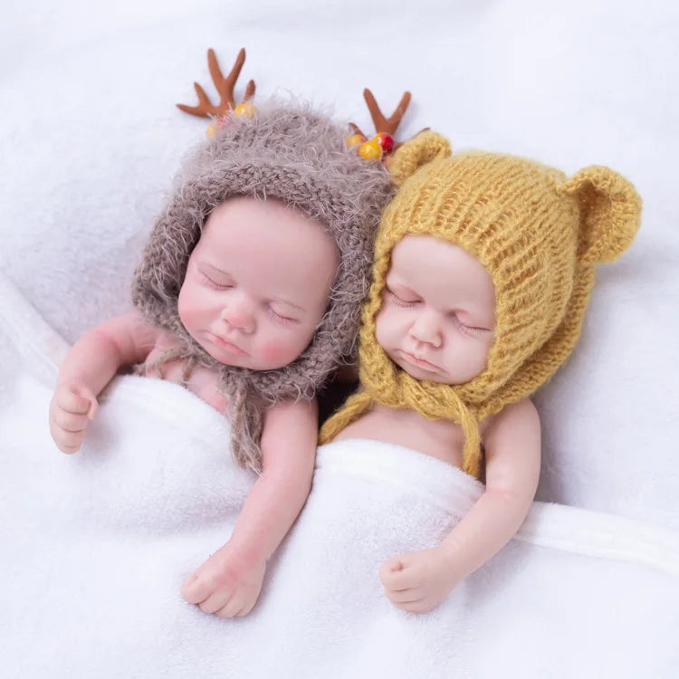 12 in Silicone Filled Lifelike Newborn Doll Soft Silicone Reborn Silicone Platinum Reborn Dolls for Child Companionship