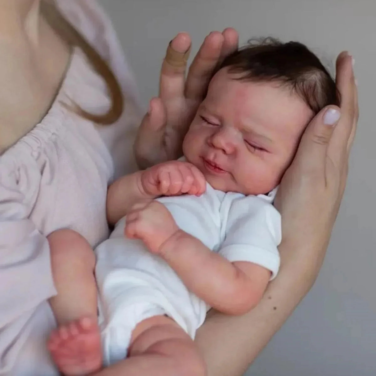 Realistic 48cm Soft Silicone Asleep Reborn Baby Doll With 3D-painting Skin Alive 19inch Newborn Bebe Cute Birthday Gift Kids Toy