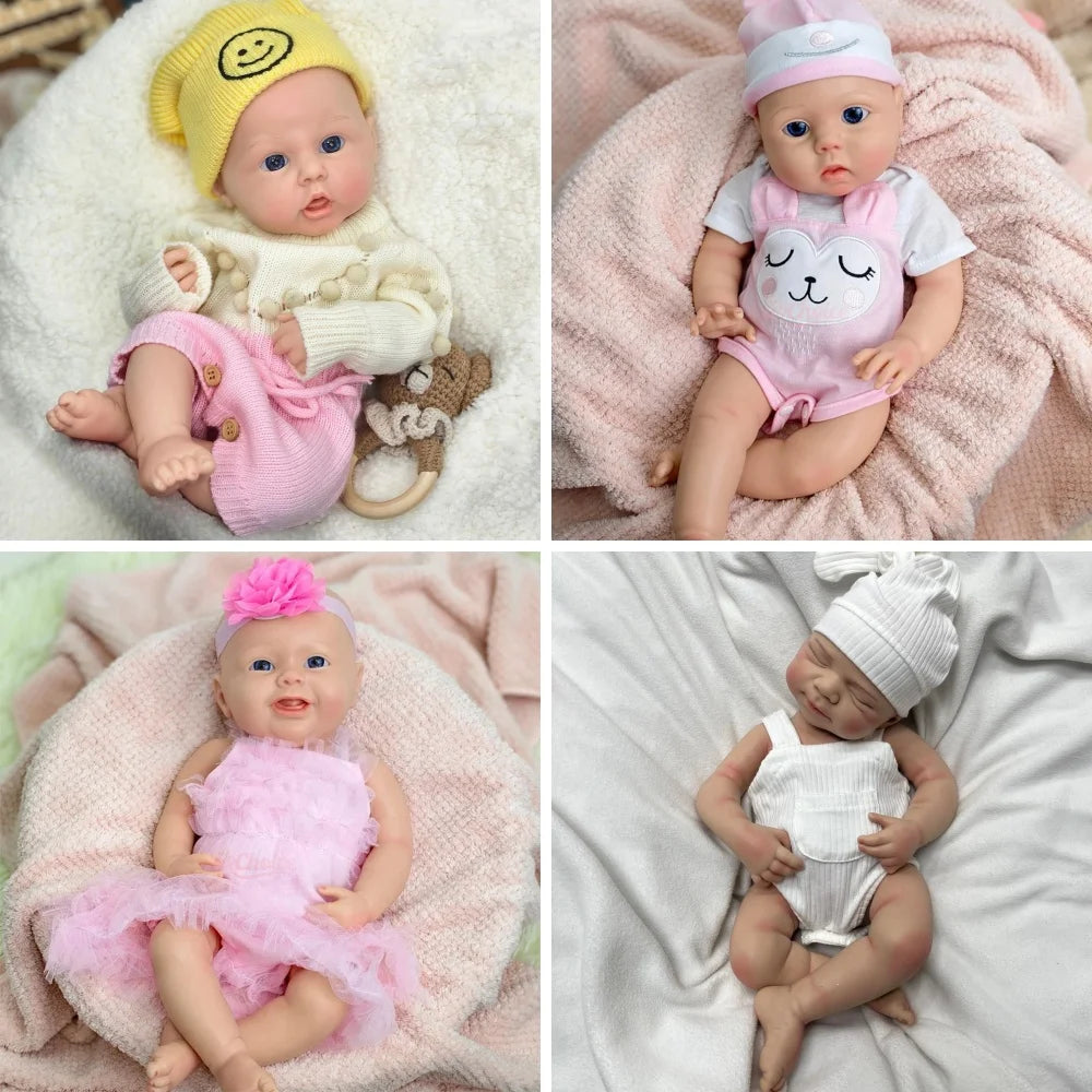 Reborn Baby Art Doll Collectibles Newborn Sized 1:1 Simulation Toddler Doll Toy Silicone Reborn Baby Birthday Gift for Kids