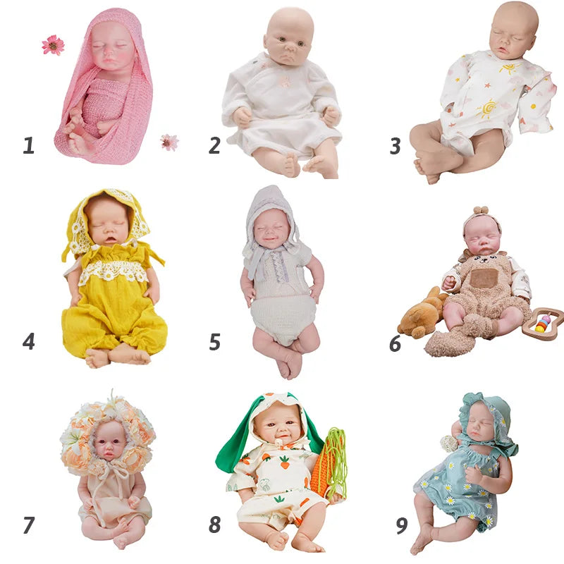 12 in Silicone Filled Lifelike Newborn Doll Soft Silicone Reborn Silicone Platinum Reborn Dolls for Child Companionship