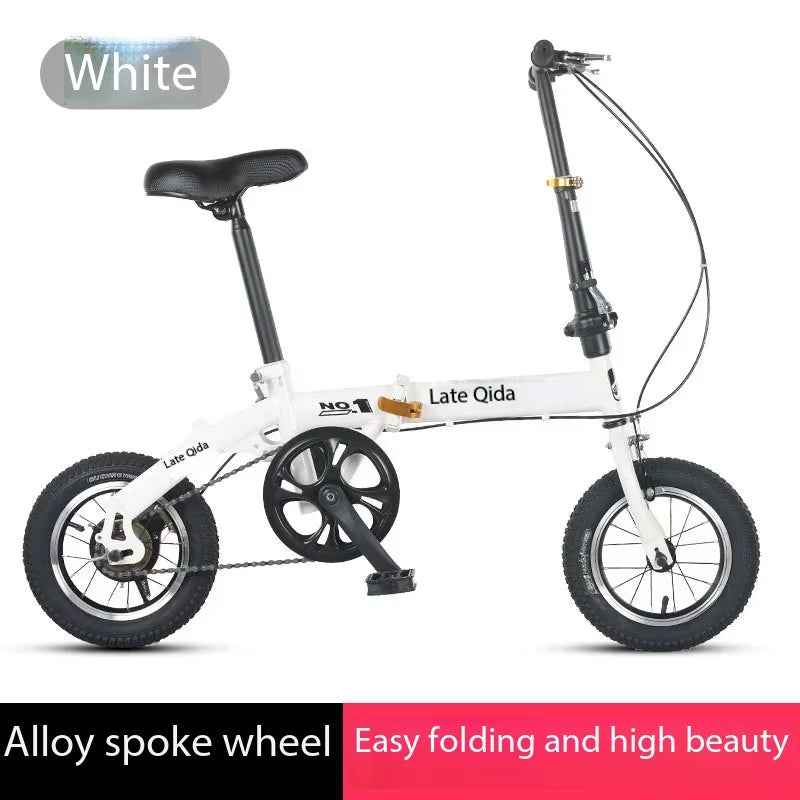 New Mini Folding Bicycle 12 Inch 14 inch  Small Hard Frame Carbon Steel Dual Disc Brakes Portable Ultra Light for Men Women