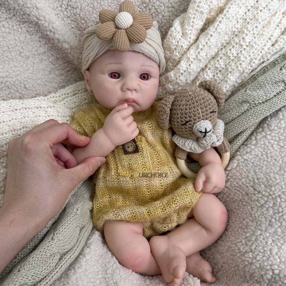 Reborn Baby Art Doll Collectibles Newborn Sized 1:1 Simulation Toddler Doll Toy Silicone Reborn Baby Birthday Gift for Kids