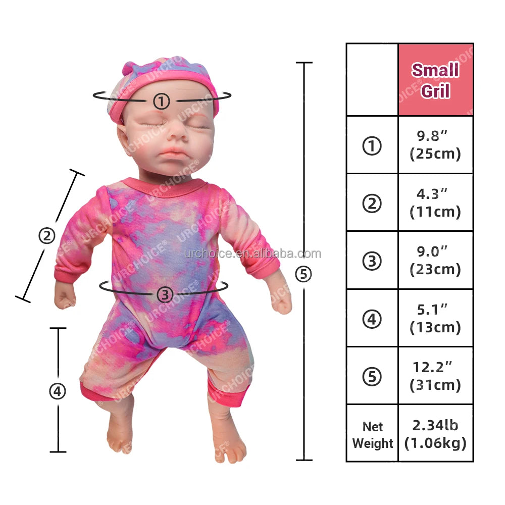 Realistic Artificial Cute Twins Soft Silicone Reborn Baby Open Mouth Boy and Girl 31 Cm 1 Kg Gifts for New Parents Kids