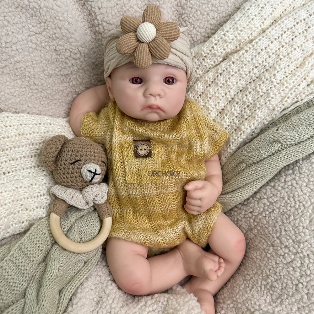 Reborn Baby Art Doll Collectibles Newborn Sized 1:1 Simulation Toddler Doll Toy Silicone Reborn Baby Birthday Gift for Kids