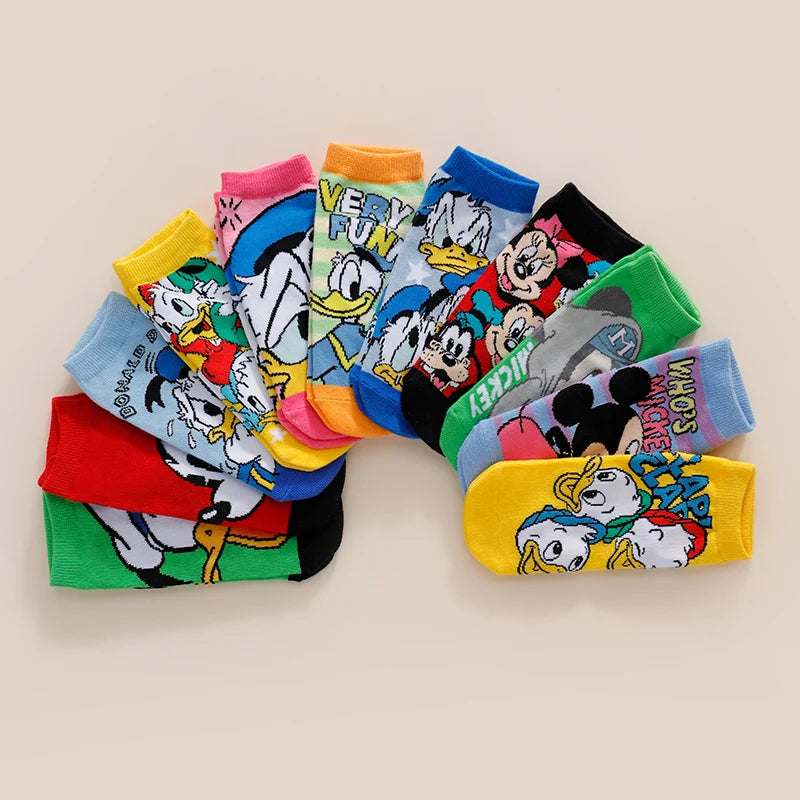 6/12/18 Pairs Cartoon Couple Socks for Women Men Funny Anime Pattern Crew No Show Socks Summer Breathable Thin Socks Random Set