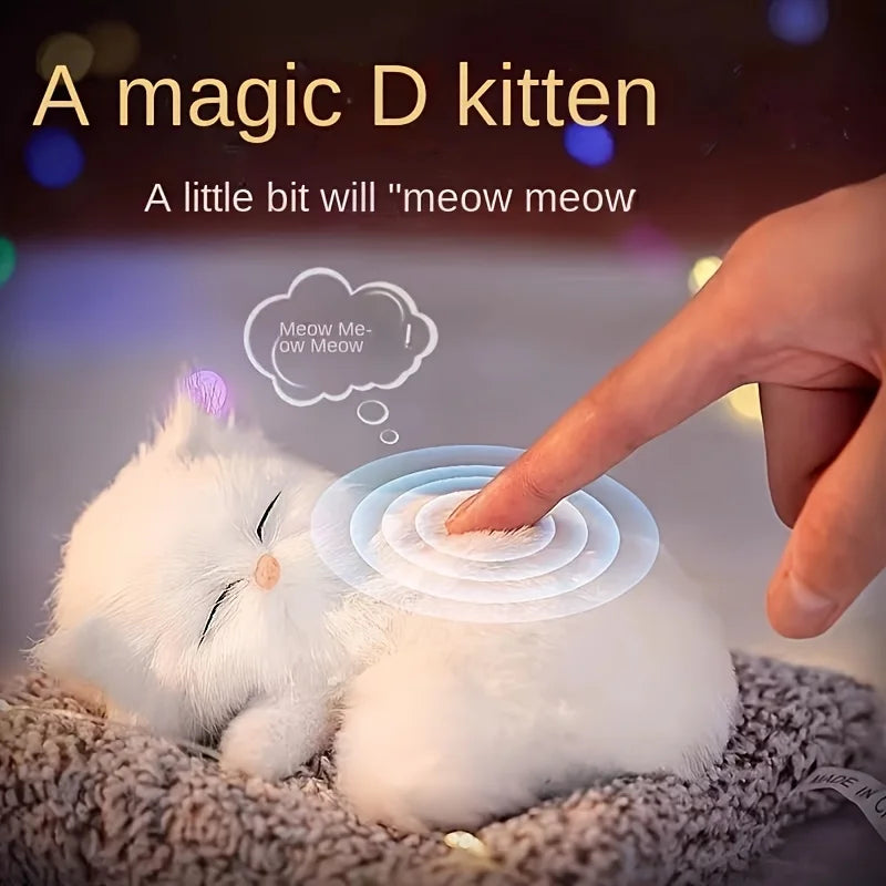 Interactive Meowing Kitten Plush with Press-to-Meow Sound, Realistic Cat for Boys & Girls, Birthday Gifts,toys for Girls & Women