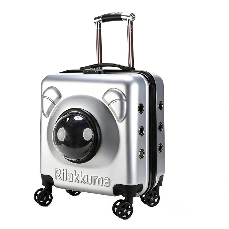 Travel Wheeling Suitcase Pet Trolley Case Transparent Dog Bags Trolley Pet Cabin Carriers Travel Products for Cat Dog