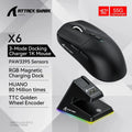 ATTACK SHARK X6 Wireless Macro Gaming Mouse PAW3395 26000 DPI Tri-Mode Wired/2.4G/BT5.2 Connection Magnetic Charging Base Mouse