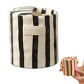 Retro Striped Coffee Cups, 10oz Ceramic Coffee Mug with Sip hole Ceramic Cup,Hand-Painted Striped Travel Mugs for Coffee Lovers