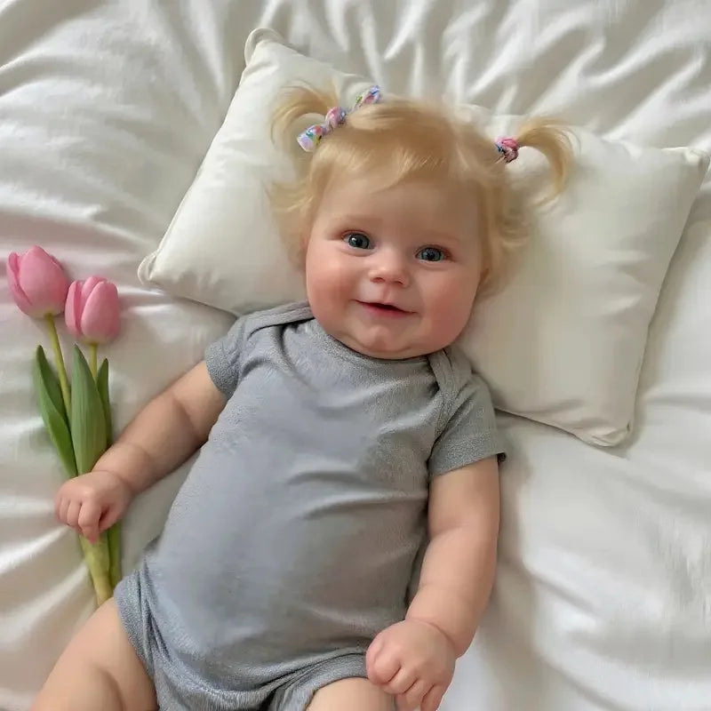 20 Inch Full Vinyl Reborn Baby Girl Doll Maddie High Quality Handmade 3D Painted with Visible Veins Waterproof Bath Toy