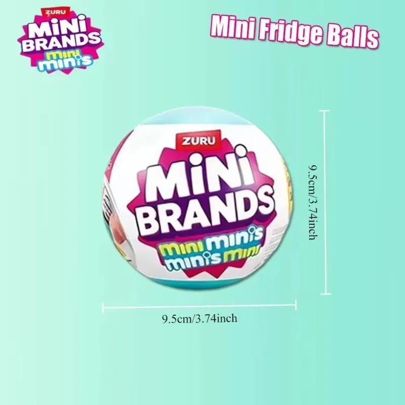NEW ZURU Mini Brands Mini Fridge Set with Original Packaging Blind Box Openable Fridge Door Anime Figure Mystery Box Model Toys