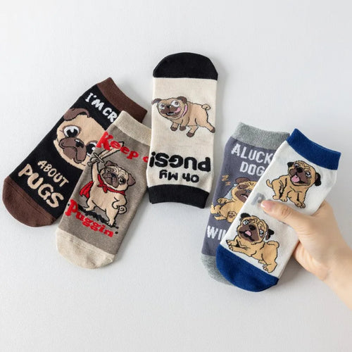 5 Pairs/Pack Women's Spring New Autumn Summer Cartoon Dog Bird Cat Socks Soft Breathable Funny Socks for Girls