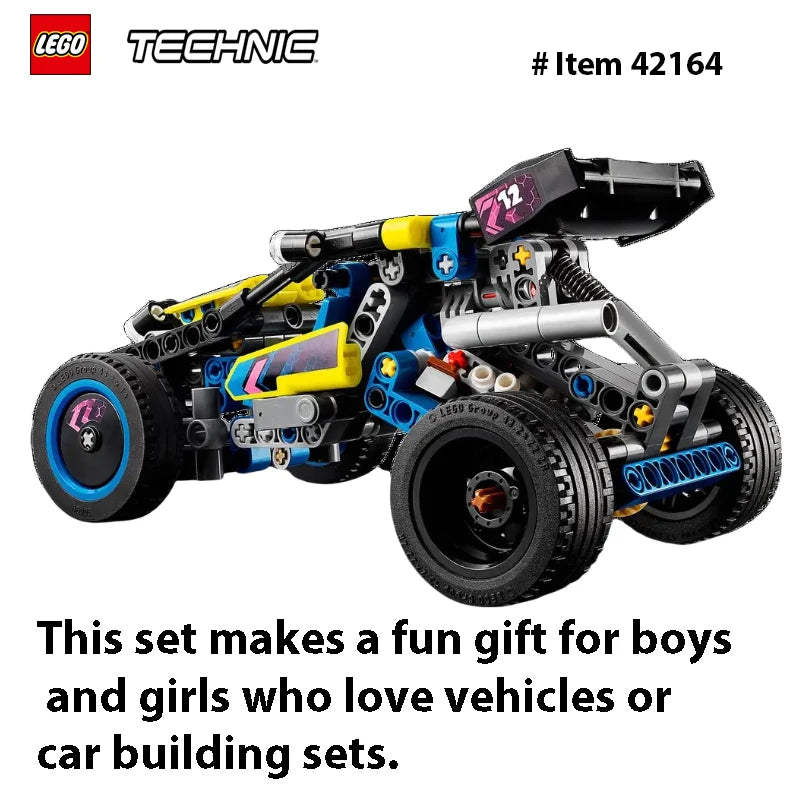 LEGO 42164 Technic Off-Road Race Buggy Buildable Car Toy, Cool Toy for 8 Year Old Boys, Girls and Kids who Love Rally Contests