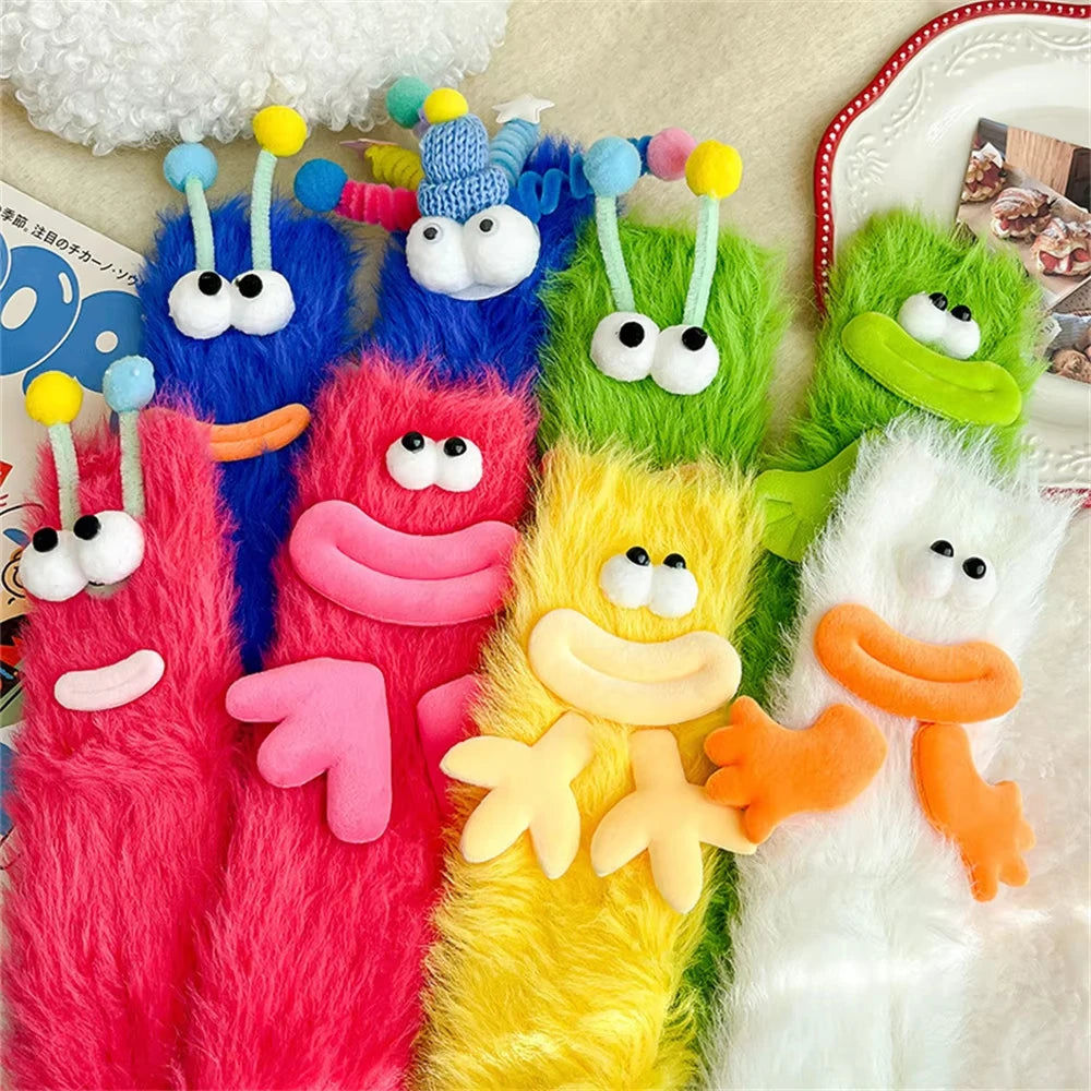 Funny Monster Socks Autumn Winter Coral Fleece Floor Socks Couple Sleep Sock Fuzzy Socks Party Stockings