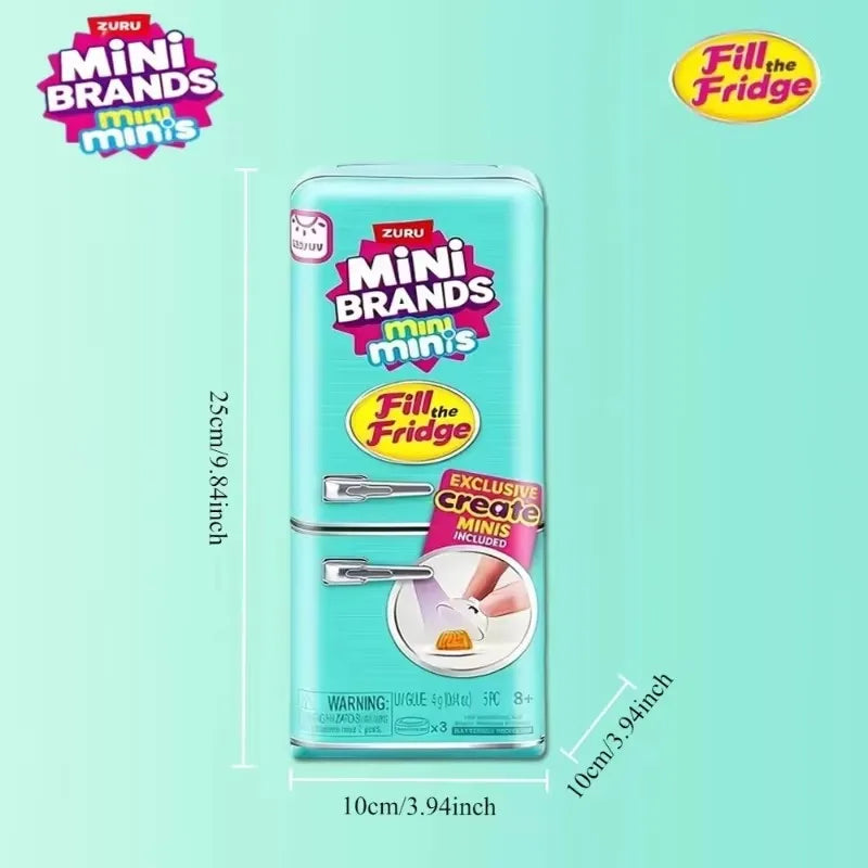 NEW ZURU Mini Brands Mini Fridge Set with Original Packaging Blind Box Openable Fridge Door Anime Figure Mystery Box Model Toys