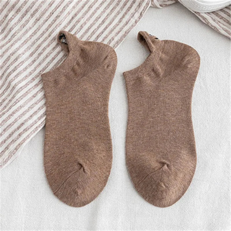 Kawaii Embroidered Expression Candy Color Women Socks Happy Fashion Girls Ankle Funny Sokken Cotton Unisex Christmas Dropship