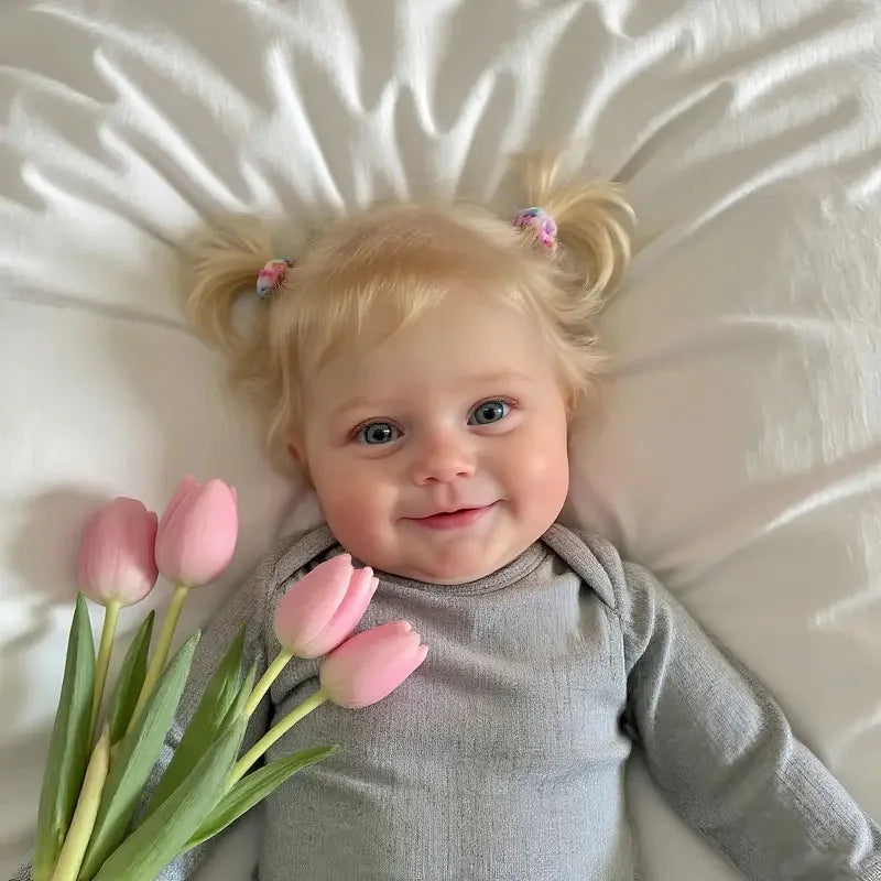 20 Inch Full Vinyl Reborn Baby Girl Doll Maddie High Quality Handmade 3D Painted with Visible Veins Waterproof Bath Toy