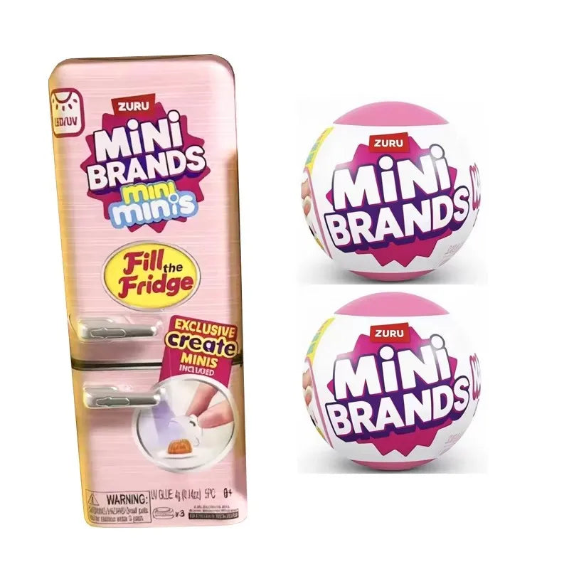 NEW ZURU Mini Brands Mini Fridge Set with Original Packaging Blind Box Openable Fridge Door Anime Figure Mystery Box Model Toys
