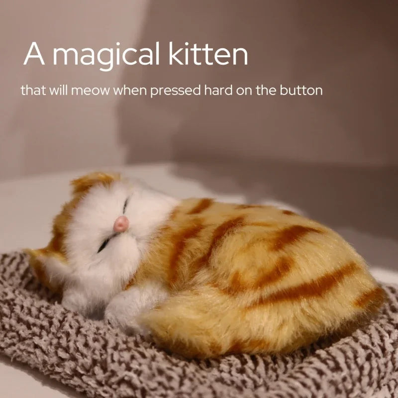 Interactive Meowing Kitten Plush with Press-to-Meow Sound, Realistic Cat for Boys & Girls, Birthday Gifts,toys for Girls & Women