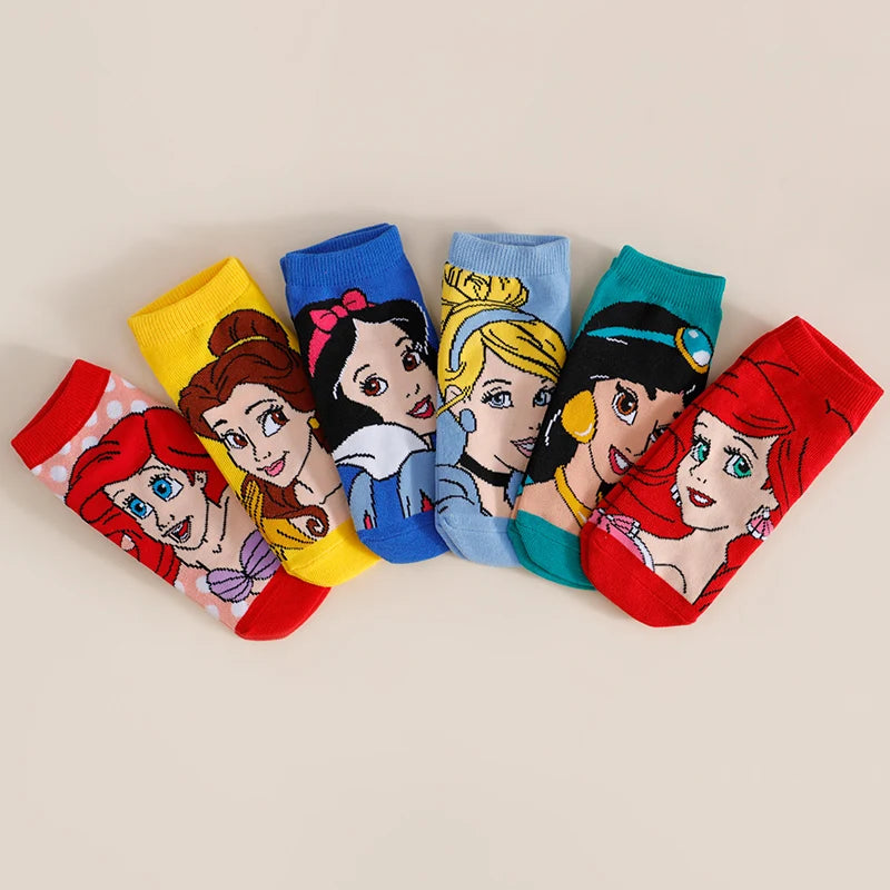 6/12/18 Pairs Cartoon Couple Socks for Women Men Funny Anime Pattern Crew No Show Socks Summer Breathable Thin Socks Random Set