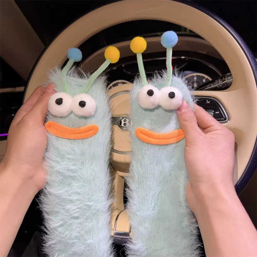Funny Monster Socks Autumn Winter Coral Fleece Floor Socks Couple Sleep Sock Fuzzy Socks Party Stockings