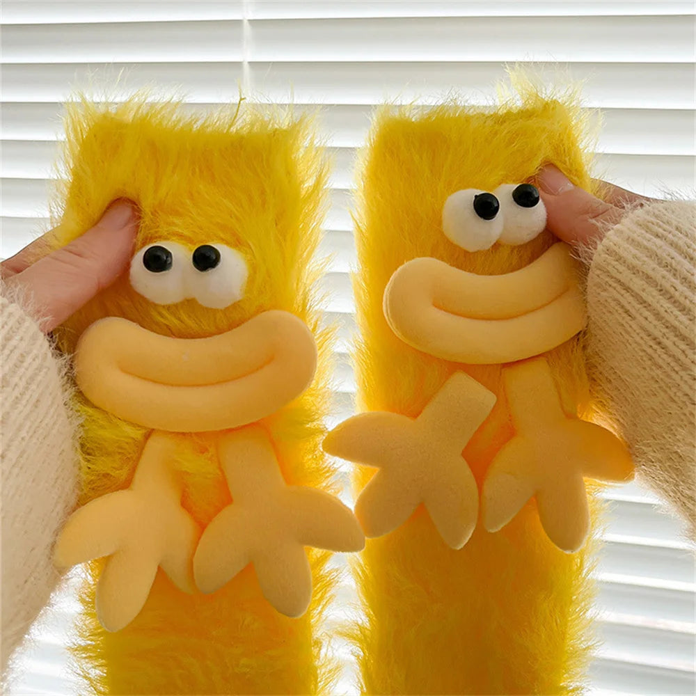 Funny Monster Socks Autumn Winter Coral Fleece Floor Socks Couple Sleep Sock Fuzzy Socks Party Stockings