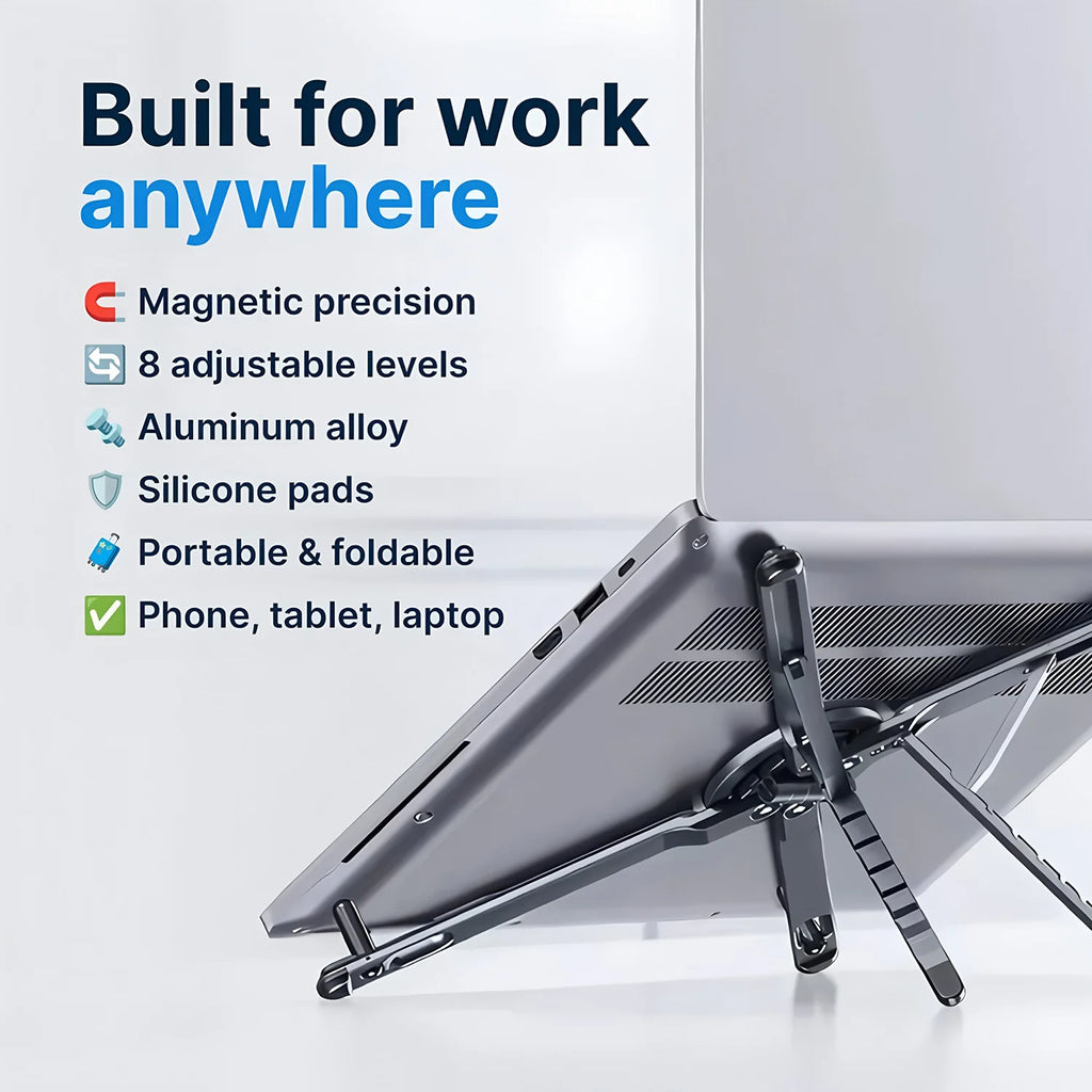 Foldale Magnetic Phone Holder Multi Form Adjustable Desktop Tablet Stand for iPhone 17~12 Tripod Handheld Mount Laptop Bracket