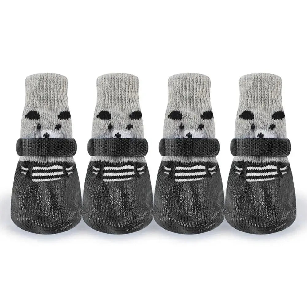 Pet Dog Shoes Socks Waterproof Cats Dogs Rubber Non-slip Socks, Knitting Warm Rain Snow Boots for Small Medium Pets Outdoor