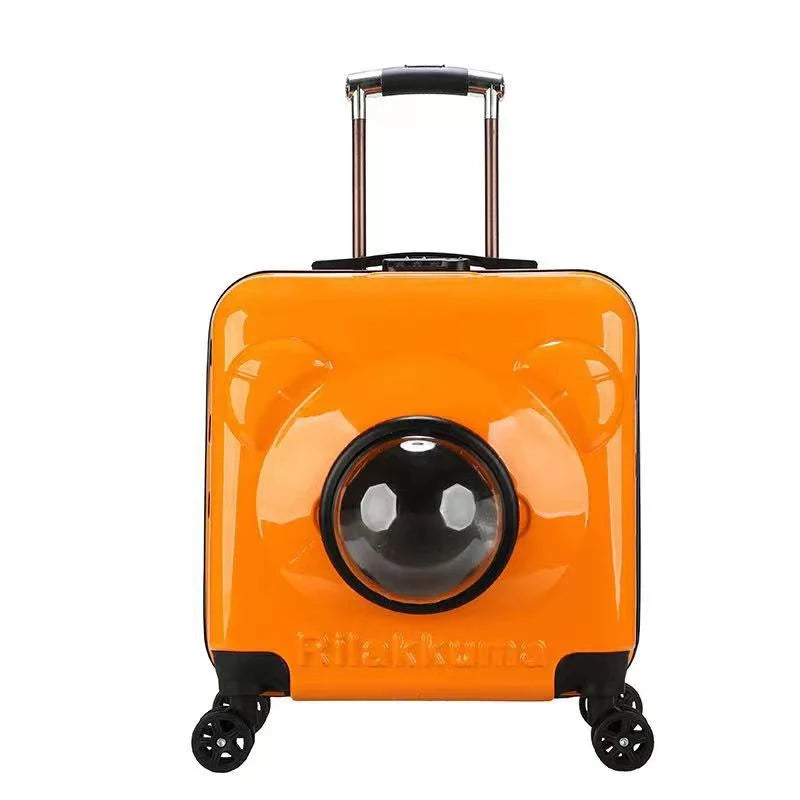 Travel Wheeling Suitcase Pet Trolley Case Transparent Dog Bags Trolley Pet Cabin Carriers Travel Products for Cat Dog