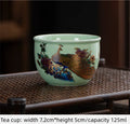 Traditional Ru Ware Ceramic Teacup Crackle Glaze Nurturing Gongfu Tea Cup Individual Handmade Chinese Tea Set Home Office Decor