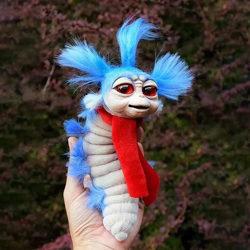 Labyrinth Plush Doll Maze Worm Red Hairy Big Mouth Monster Animal Plush Doll Toy Cute Funny Present Plush Doll Home Decoration